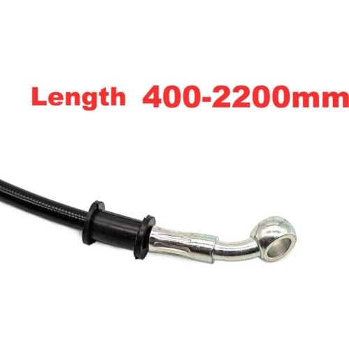Black 400mm-2200mm Hydraulic Brake Hose DOT oil Pipe Line Braided Cable 10mm Banjo For Suzuki Kawasaki Yamaha Honda ATV