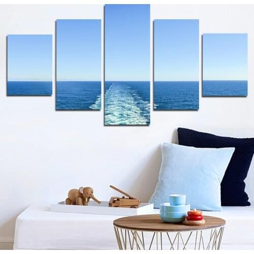 Blue Ocean 5Pcs Decorative Canvas Painting Nordic Decoration Home Living Room Decoration Still Life Pattern Frameless Style