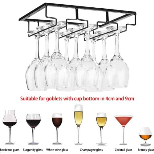 Red Wine Glass Rack-tableware Black Metal Goblet Storage Frame Easy to Install Saving Space Suitable for Bar Kitchen Cup Holder