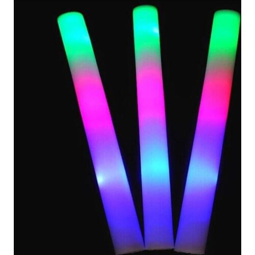 Concert Flashing Stick Electronic Led Colorful Christmas Party Birthday Luminescent Sponge Foam Fluorescent Rod Silver Rod
