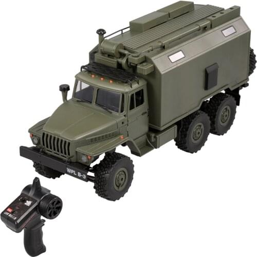 WPL RC Car 2.4G Soviet Ural remote control military Command Car 6 Wheel Drive Buggy Climbing With light Remote Control Car Toys