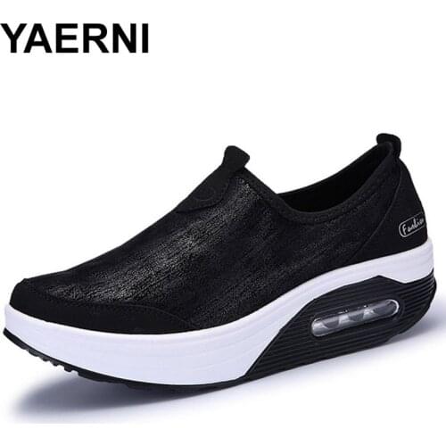 YAERNI Women Platform Shoes Spring Summer Flats Women Loafers Slip On Shoes Women Tenis Feminino Casual Shoes Woman SneakersE885