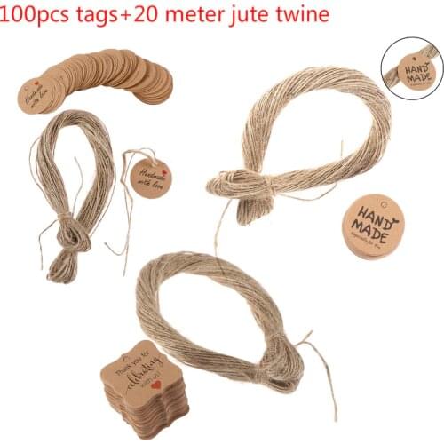 100pcs Brown Kraft Gift Tags Thank You Paper Tags For Baby Shower Party Favors Personalized Wedding Gifts for Guests