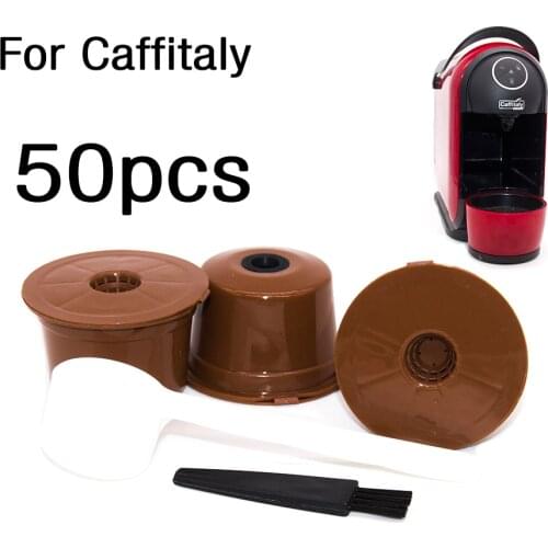 50PCS Reusable Coffee capsules for Caffitaly refillable coffee pods plastic fit for Caffitaly coffee filter
