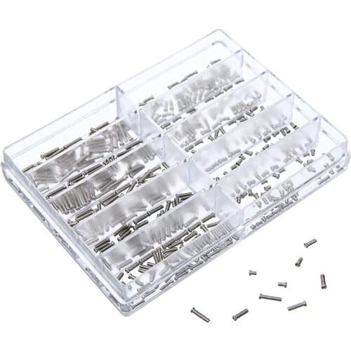500pcs Assortment Watch Screws Repair Too Kit Stainless Steel Micro Watch Screws For Watchmaker Repair Clock Glasses Sunglass
