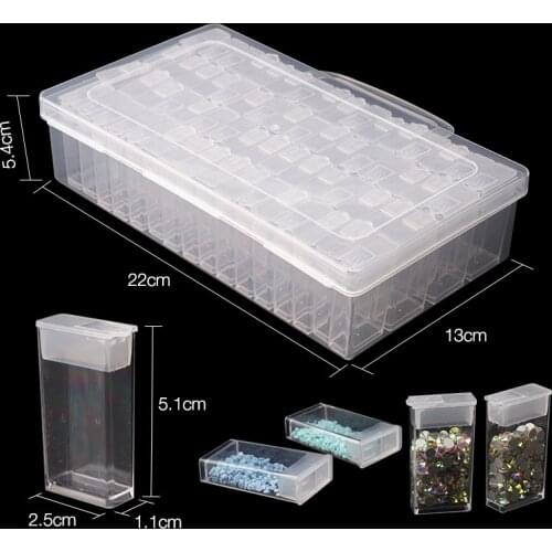64/128/192 Bottles Of Diamond Painting Accessories Tools Plastic Storage Box Separate Bottles In Bulk Or Set Purchase