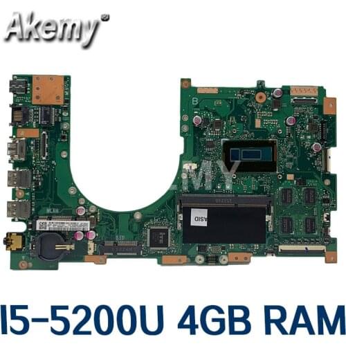 Akemy Q502LAB Q502L Laptop Motherboard w/ I5-5200U 4GB-RAM For Asus Q502LAB Q502LA Q502L Mainboard