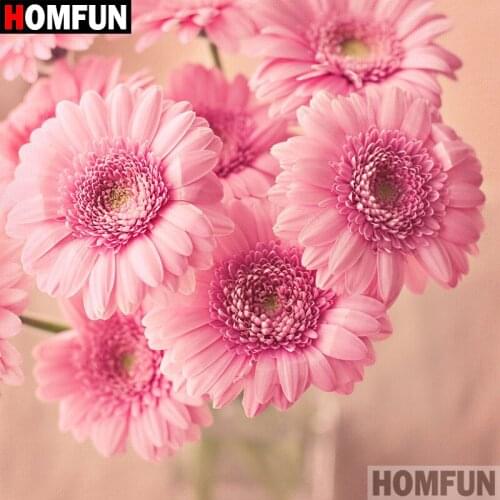HOMFUN Full Square/Round Drill 5D DIY Diamond Painting "Pink flower" 3D Embroidery Cross Stitch 5D Decor Gift A09486