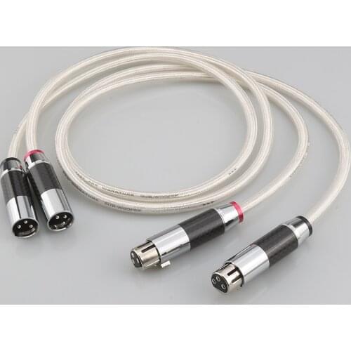 Audiocrast A26 Silver plated OCC XLR Balanced Audio Cable Male Female carbon fiber xlr Amp HiFi