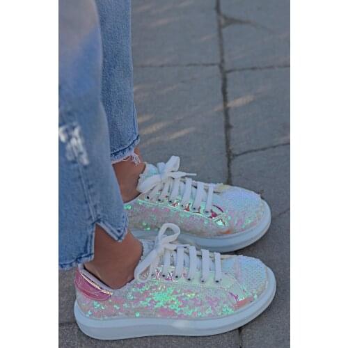 White Sequin Women 'S Sneaker