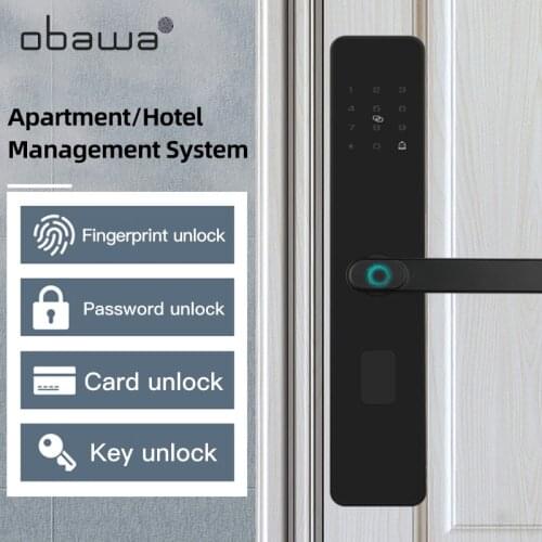 Obawa Fingerprint Lock Smart Lock Home Hotel Apartment Management System Security Door Lock Fingerprint Password Key Card