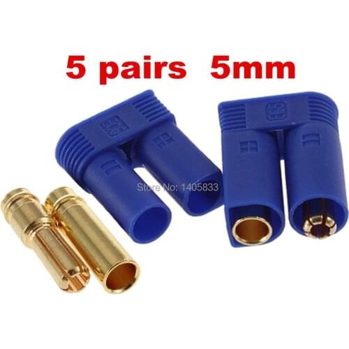 5Pair Male / Female EC5 Style Bettery Connector 10piar 5.0mm Gold Bullet Plug