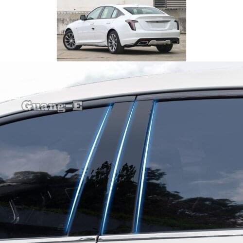 For Cadillac CT5 2020-2021 2022 Car PC Material Pillar Post Cover Door Trim Window Piano Black Molding Sticker Plate Parts