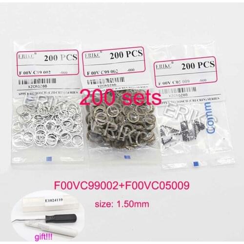 ERIKC 200sets F 00v C99 002 Common Rail Injector Ceramic Ball Repair Kits F00vc99002 F00vc05009 for 110 Injector Ball Size=1.5mm