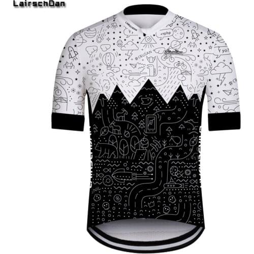 LairschDan white black funny mountain bike shirt men cycle jersey women bicycle wear top mtb cycling clothing maillot velo homme