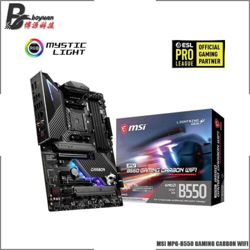 MSI MPG B550 GAMING CARBON WIFI ATX AMD B550 B550M DDR4 4866(OC) MHz M.2 SATA3 USB3.2 128G best support R9 CPU Socket AM4