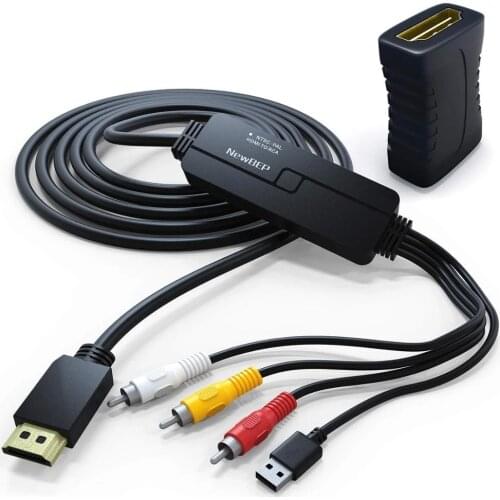 HDMI-compatible to RCA AV Cable Converter With USB Powered 1080P Supports PAL NTSC for PS3 PS4 Xbox Roku TV Project