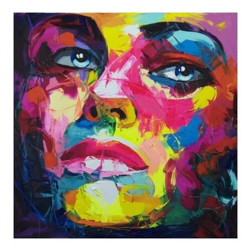 High Skill Hand Painted Francoise Nielly Face Oil Painting Wall Art Wall Pictures For Living Room Home Decor Caudros Decoration