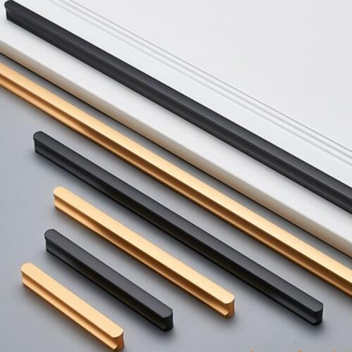 Space Aluminum Oxidation Matte Black Cabinet Door Handle Champagne Gold Wardrobe Drawer Knob Brass Brush Furniture Decoration