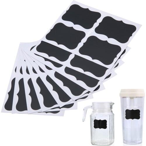 Mayitr 100Pcs/set Creative Blackboard Sticker Craft Kitchen Chalkboard Lables Jar Tags Black Pen Sticker Kitchen Decoration