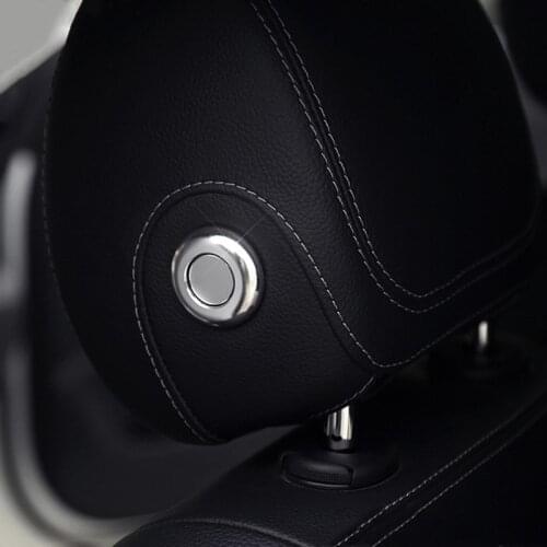 Car Head Pillow Adjustment Button Trim Sequins Sticker For Mercedes Benz C Class W205 GLC X253 E Class W213 Modified Decals