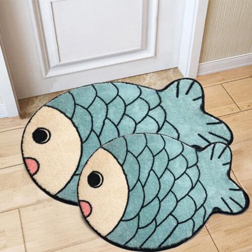 Mermaid Doormat Soft Bath Mat Water Absorbent Bathroom Carpet Anti Slip Floor Mat Bedside Carpet and Rugs