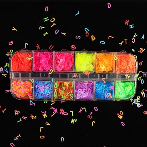 Neon Letter Shape Glitter For Resin Shaker Filler Sequins Resin Art Supplies UV Epoxy Resin Filling Pigment DIY Jewelry Making
