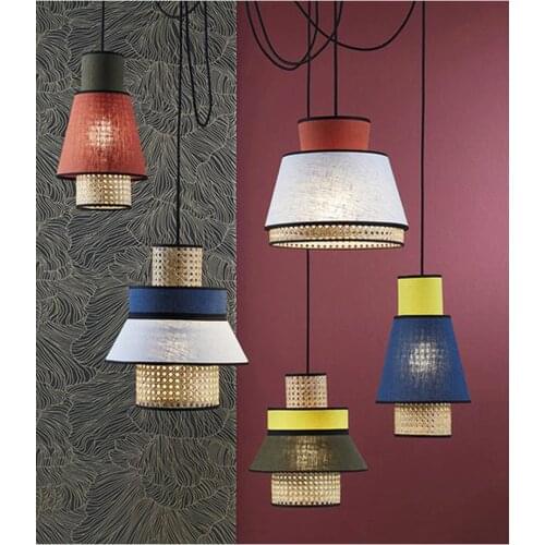 Nordic Bamboo Pendant Lights E27 New Pendant Lamps for Dining Living Room Kitchen Office Shop Bar Cafe Long Wood Hanging Lamp