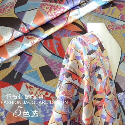 New fashion jacquard cotton fabric High-grade abstract oil painting jacquard fabric skirt small suit Chinese brocade fabric