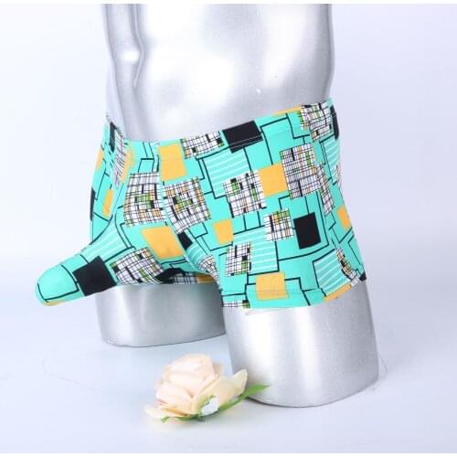 Sexy Fashion Men U Convex Penis Tube Boxers Man Penis Pouch Elephant Jockstrap Underwear Gay Male Sheer Funny Shorts Panties