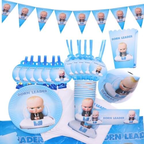 Baby Boss Ramadan Wedding Decoration Happy Birthday Party Decorations Cups Plates Disposable Tableware Sets Baby Shower