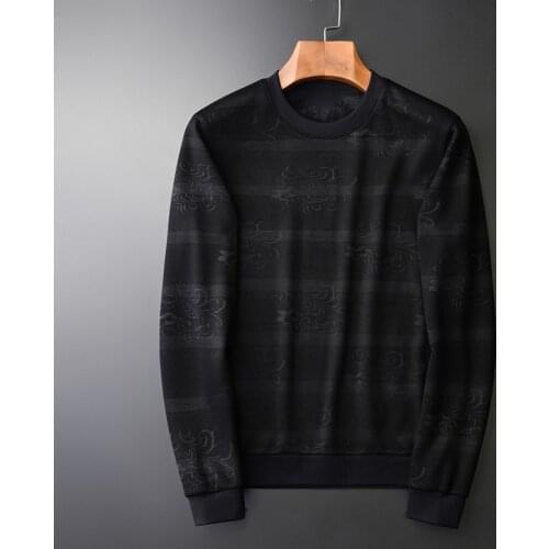 All Printed Men Luxury Inner Velvet Round Collar Black Thick Sweatshirt Male Plus Size 4xl Slim Mens Hoodies