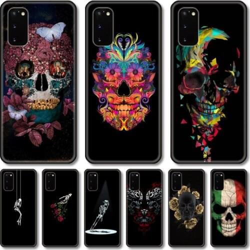 Cool skull Phone Case For Samsung Galaxy Note S21 20 10 9 E Lite UW Ultra 5G PRO Black Shell Cover