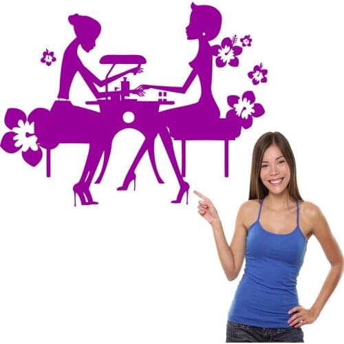 Removable Art Salon Sticker Manicures Decal Gel Nail Posters Vinyl Wall Art Decals Parede Decor Mural Salon Fashion NY-49