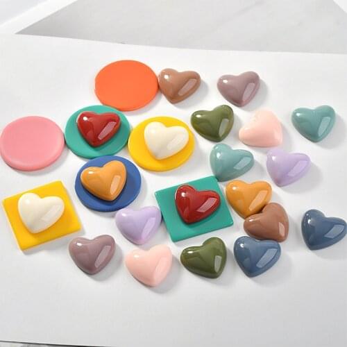 20mm 3D Colorful Red Heart Shape Earrings Brooches Refrigerator Magnets Accessory DIY Office Whiteboard Decoration Loose Bead