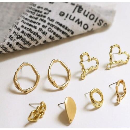 6pcs Simple Love Water Drop Hollow Geometric stud Earrings for Women Girls Korean fashion Belt Hanging Earrings DIY Material