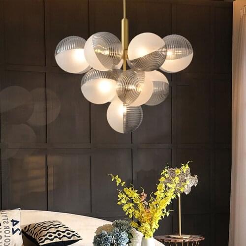 Modern glass ball chandelier For living Room/Bedroom Nordic minimalist chandelier Creative Dinning Room kitchen island lighting