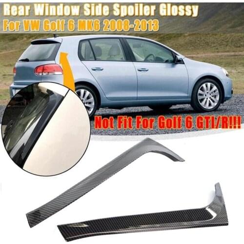Rear Window Side Canard Spoiler Splitter Trim for Golf 6 MK6 2008-2013 Carbon Fiber Style