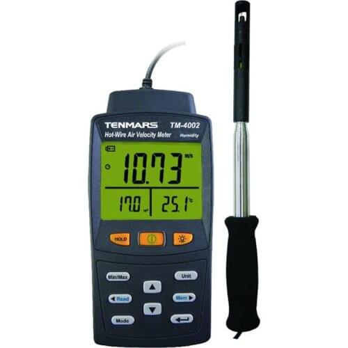 TENMARS TM-4002 Hot Wire Anemometer Fast Response Telescoping Probe,Large LCD Display.HVAC System Performance