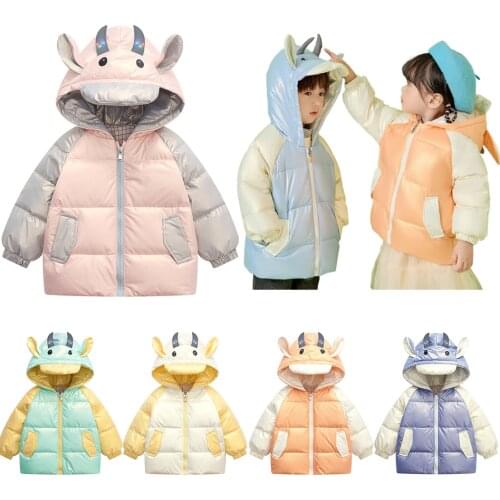 Thicken Winter Boys Jackets Fashion Shiny Hooded Outerwear For kids Internal Plus Velvet Warm Girls Coats Christmas Present Teen