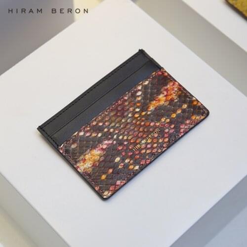 Hiram Beron Python Skin Credit Card Holder Leather Products snake wallet dropship wholesale