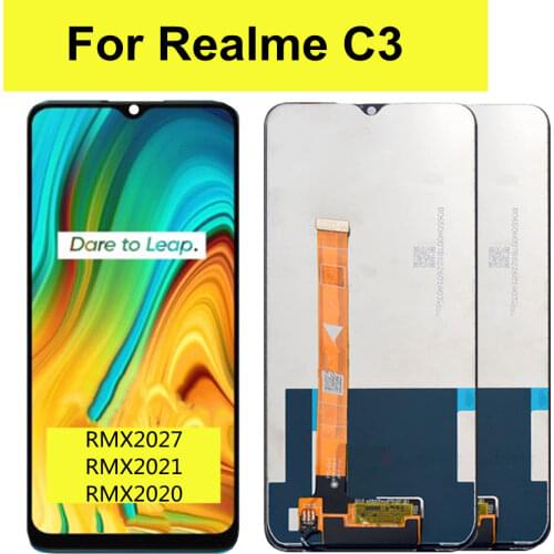 100% Tested 6.5" For OPPO realme C3 RMX2027 LCD Display Touch Screen Digitizer Assembly For Oppo Realme C3 LCD RMX2020