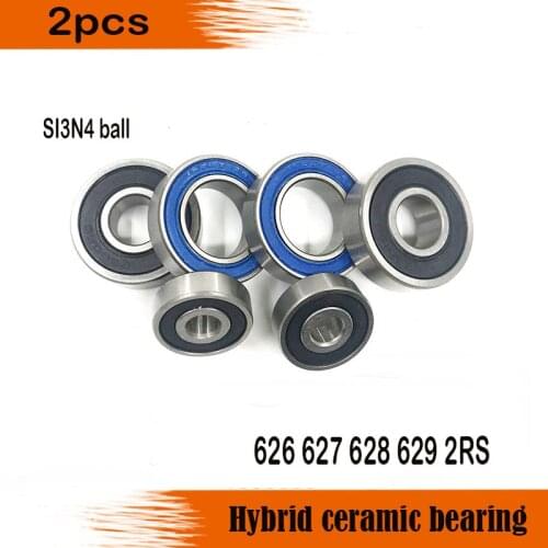 2pcs 626 627 628 629 2RS HC SI3N4 balls hybrid ceramic deep groove ball bearing