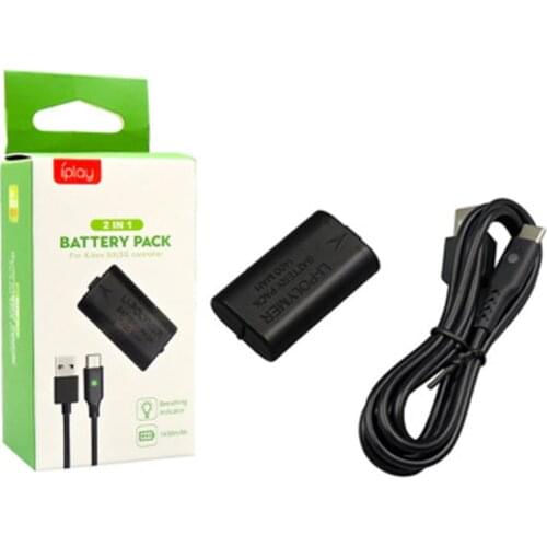 2 in 1 Rechargeable Battery Pack For Xbox Series X S Controller With Type-C Data Cable For Xbox One X Gamepad Charger