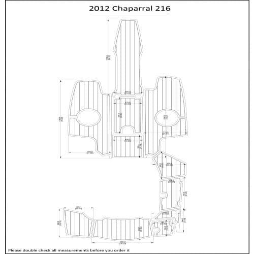 2012 Chaparral 216 Swim Step & Cockpit Pad Boat EVA Teak Decking 1/4" 6mm