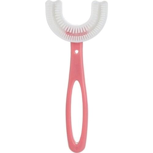 28EC U-Shaped Children Toothbrush Manual Silicone Baby Yoothbrushing Artifact Oral Care Cleaning Brush