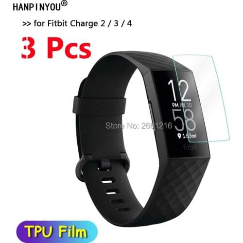 3Pcs For Fitbit Charge 2 / 3 Charge4 Smart Band HD Clear Soft TPU Hydrogel Full Cover Film Screen Protector (Not Tempered Glass)