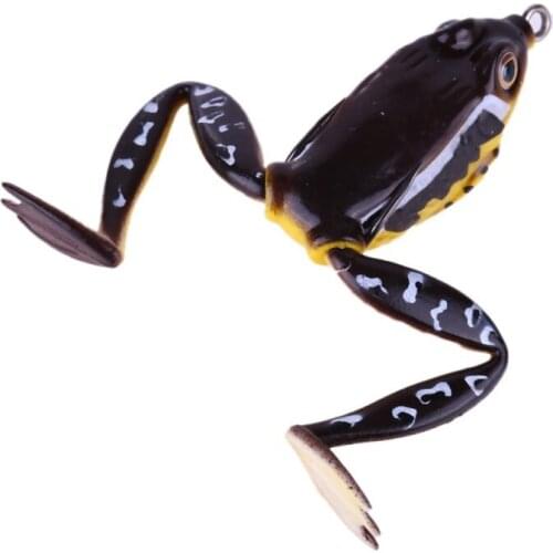 5 Color Mini Frog Baits Fishing Hollow Lures 5cm Single imitation frog image made of high carbon steel hooks