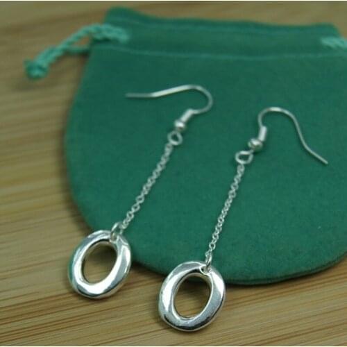 925 Sterling Silver High Quality Round Shape Earrings Charm Women Jewelry Fashion Wedding Engagement Party Gift