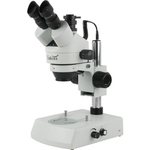 7X-45X Binocular Trinocular Stereo Microscope WF10X/20 Eyepiece Upper Down Light Source Industrial Repair Inspection Microscope